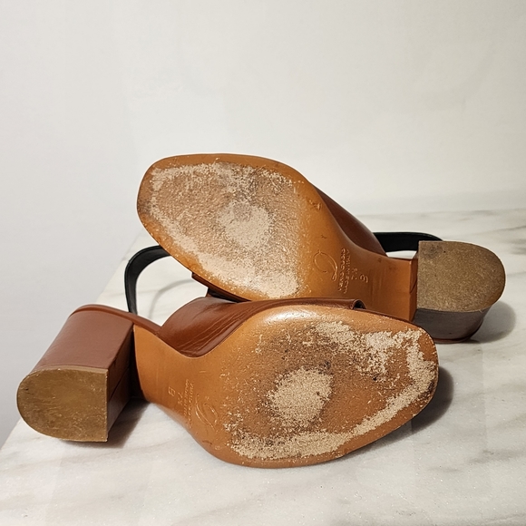 DELMAN Cognac Brown Glove Leather Shoe Bootie w/Open Toe & Heel Blk Ankl… - Picture 2 of 8